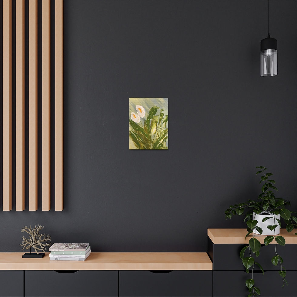 Thumbnail: "White Calle Lillies" Fine Canvas Gallery Wrap