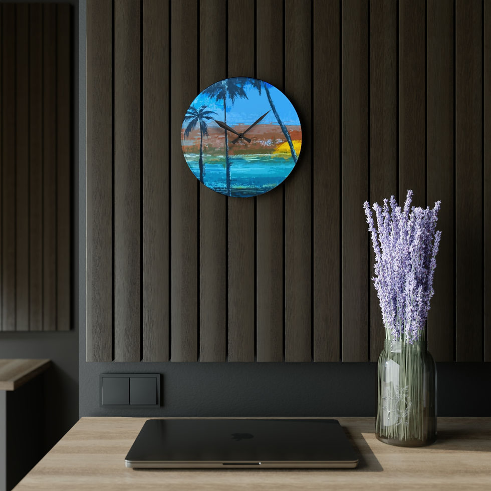 Thumbnail: "Sunset Palms" Acrylic Wall Clock