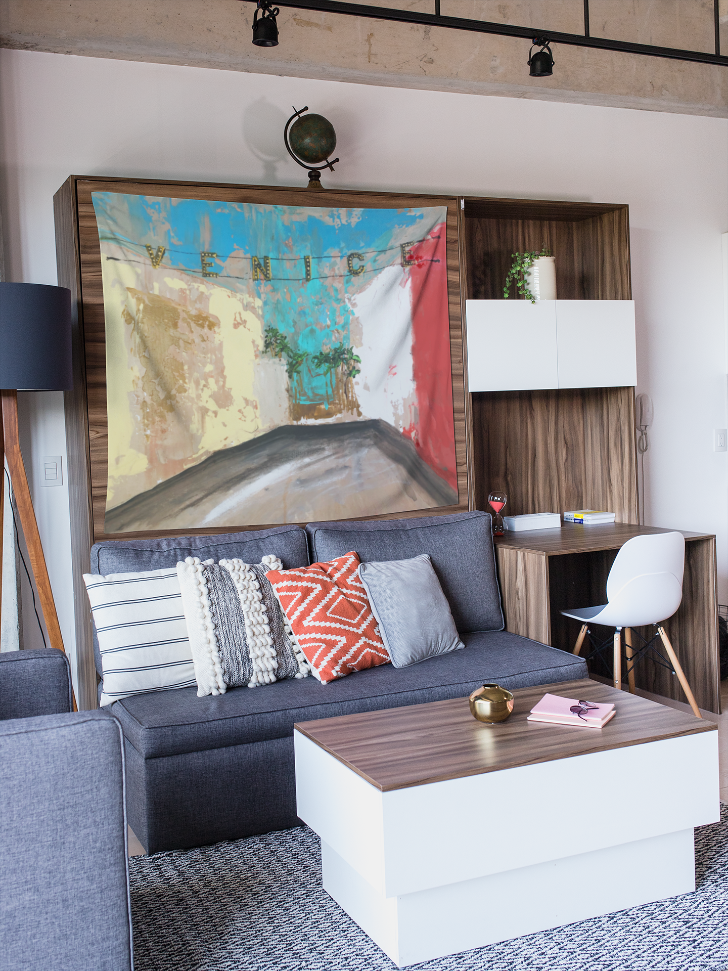 Abstract Venice Beach Wall Tapestry, 2 Sizes, Gift for Beach Lover