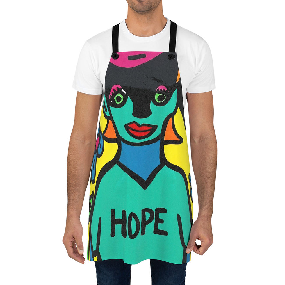 Thumbnail: Hope Pop Art Apron — Colorful Chef Apron with 'HOPE' Graphic