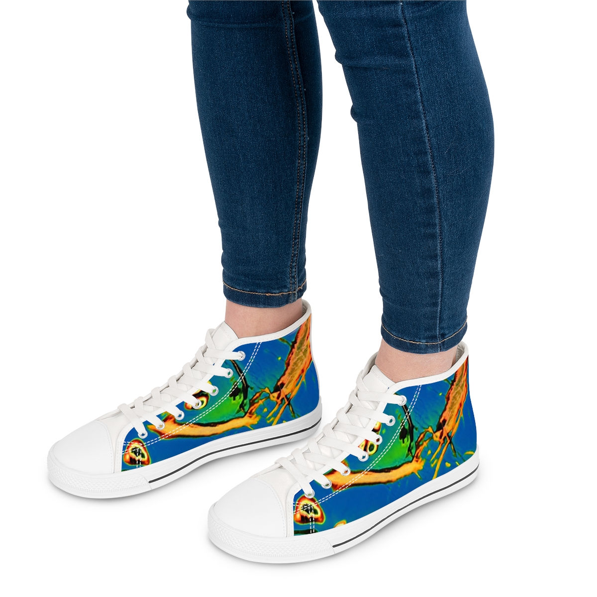 Abstract Women's High Top Sneakers