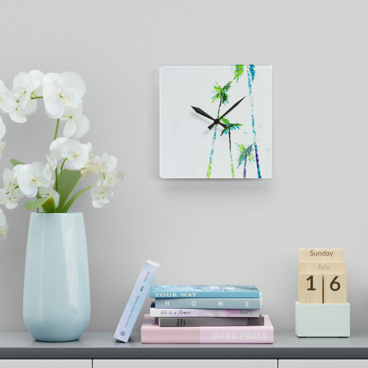 "Laguna Palms" Acrylic Wall Clock