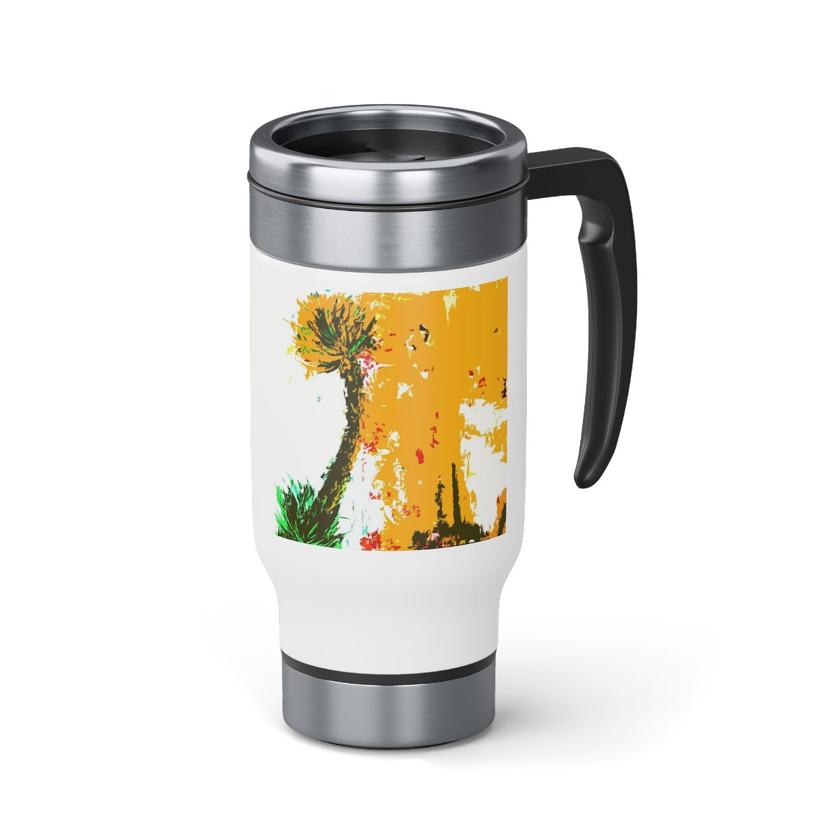 Desert Sun Stainless Steel Travel Mug with Handle, 14oz