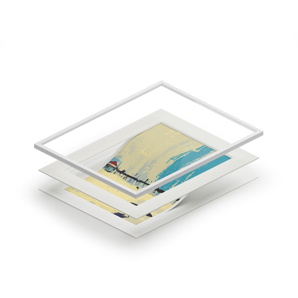 Thumbnail: Surfer Silhouette Beach Print — Fine Art Giclee with Matte