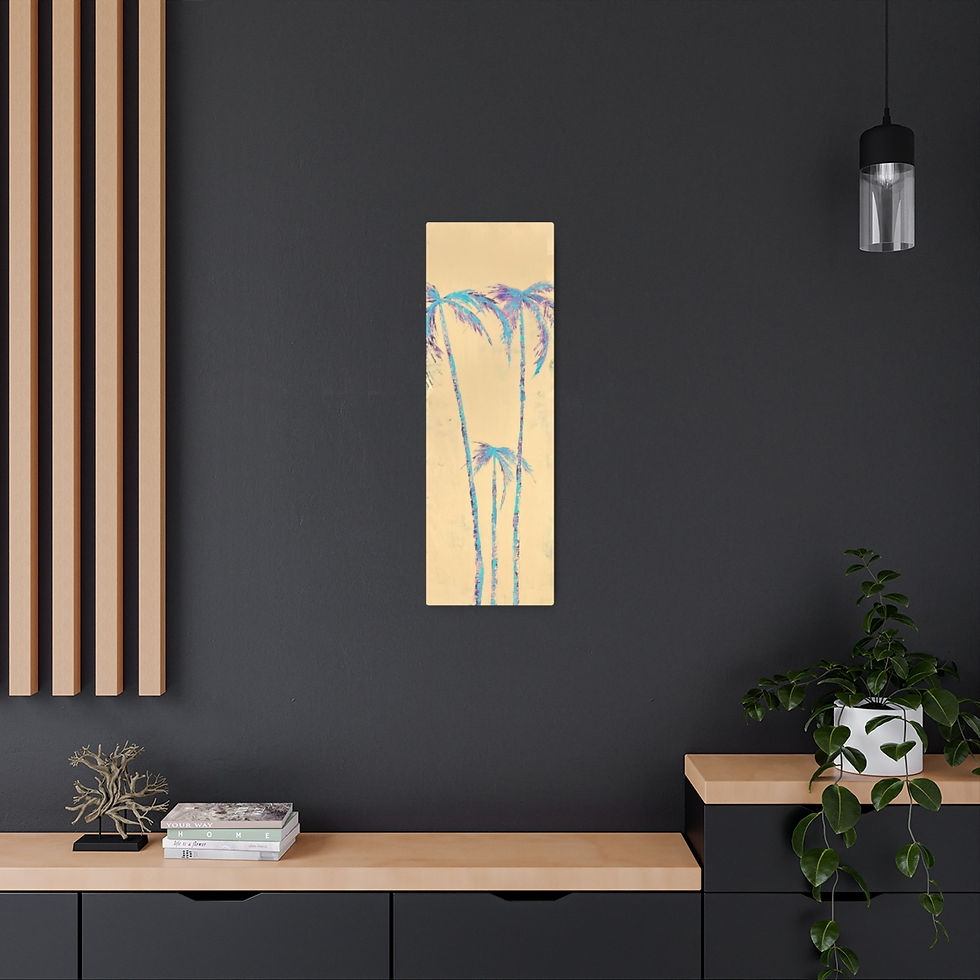 Thumbnail: "Palms in Turquoise" Metal Fine Art Print