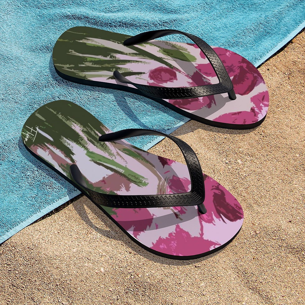 Thumbnail: Digital Poppies Unisex Flip-Flops