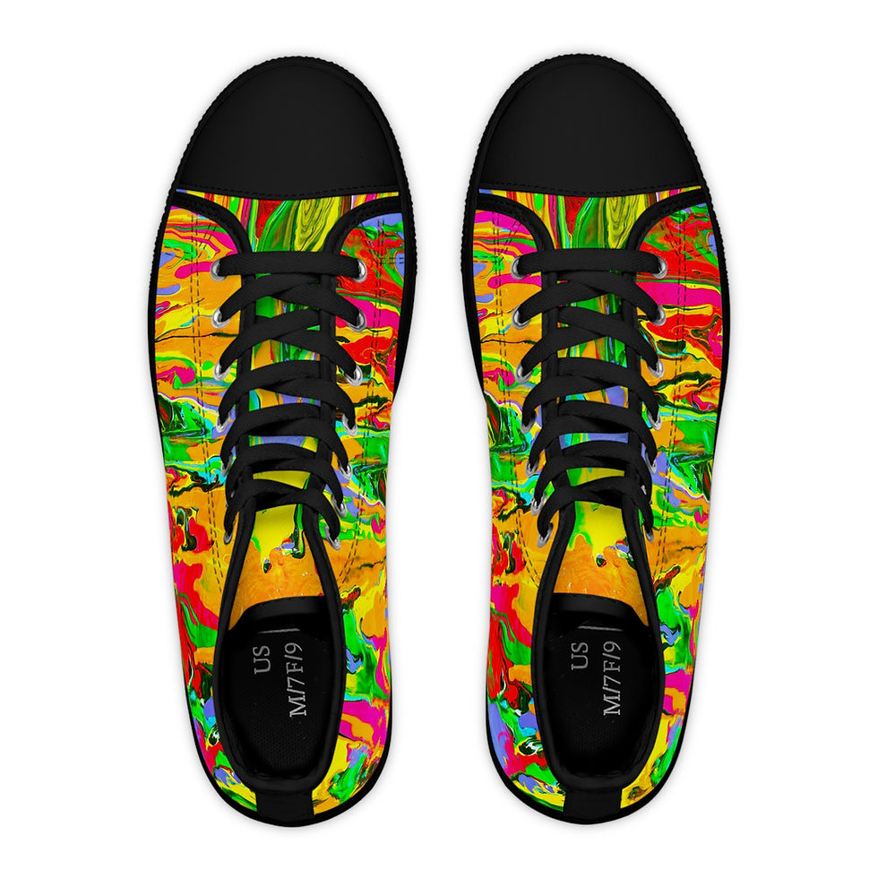 Thumbnail: Colorful High Top Sneakers - Women's Trendy Art Sneakers
