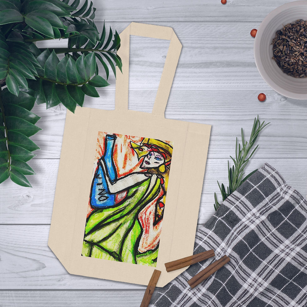 Thumbnail: Wine Tote Bag - Original Artwork by TAVi Art