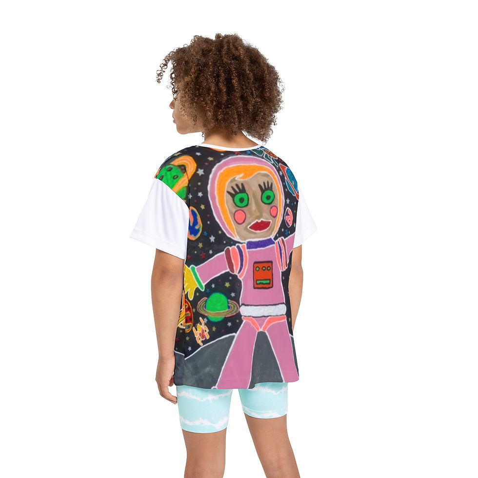 Thumbnail: Kids Cosmic Adventure Jersey - Colorful Space Design for Young Explorers