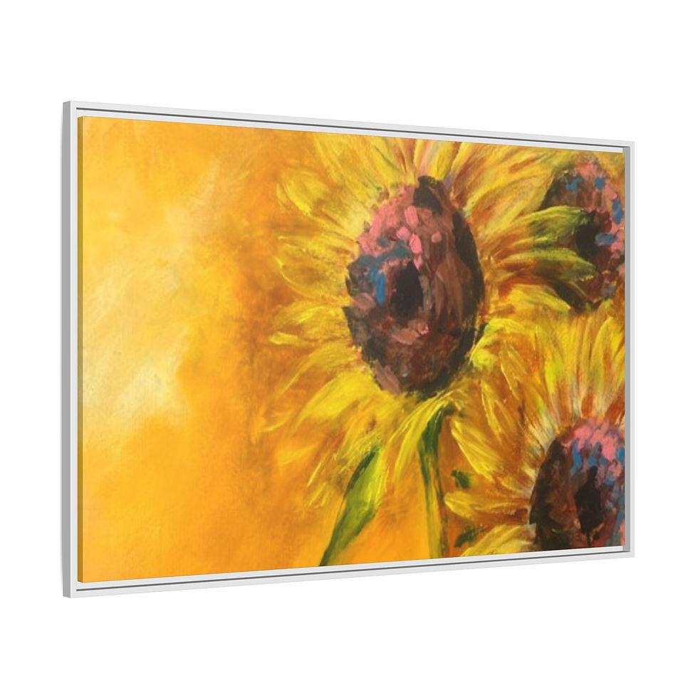 Thumbnail: Sunflower Painting Matte Canvas Print — Framed Wall Art
