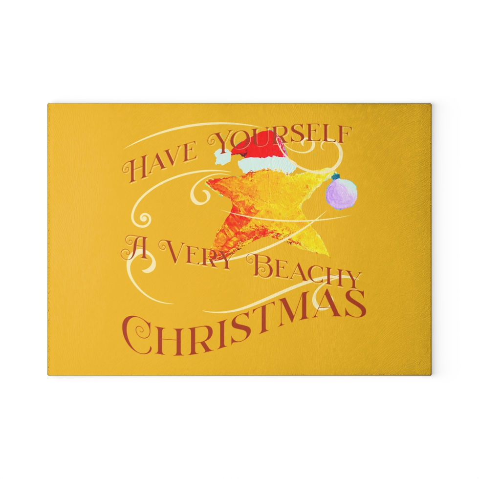 Thumbnail: Coastal Christmas Tempered Glass Cutting Board with Textured Surface