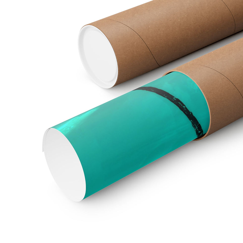 Thumbnail: Turquoise Palm Trees Matte Horizontal Poster, Minimalist Wall Art Decor