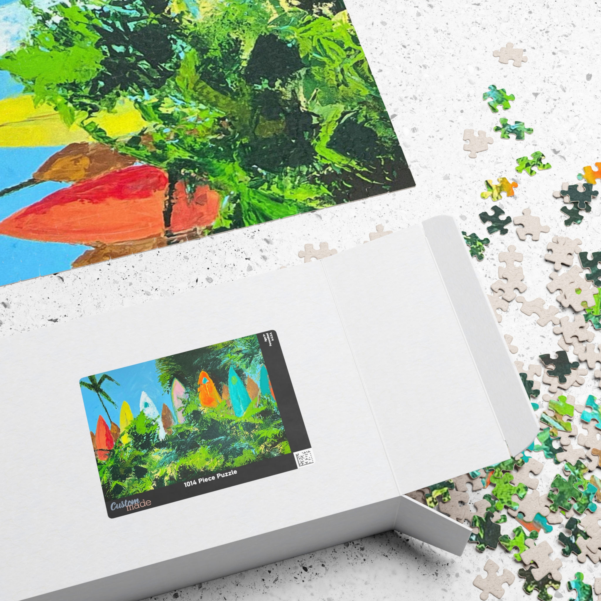 Maui Surfboards Original Painting Jigsaw, 520 or 1014 piece, unique gift idea