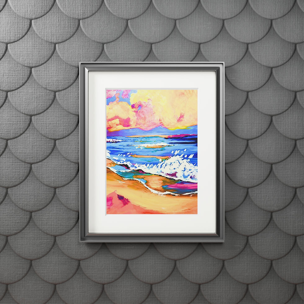 Thumbnail: Coastal Sunrise Fine Art Print (Passepartout Paper Frame)