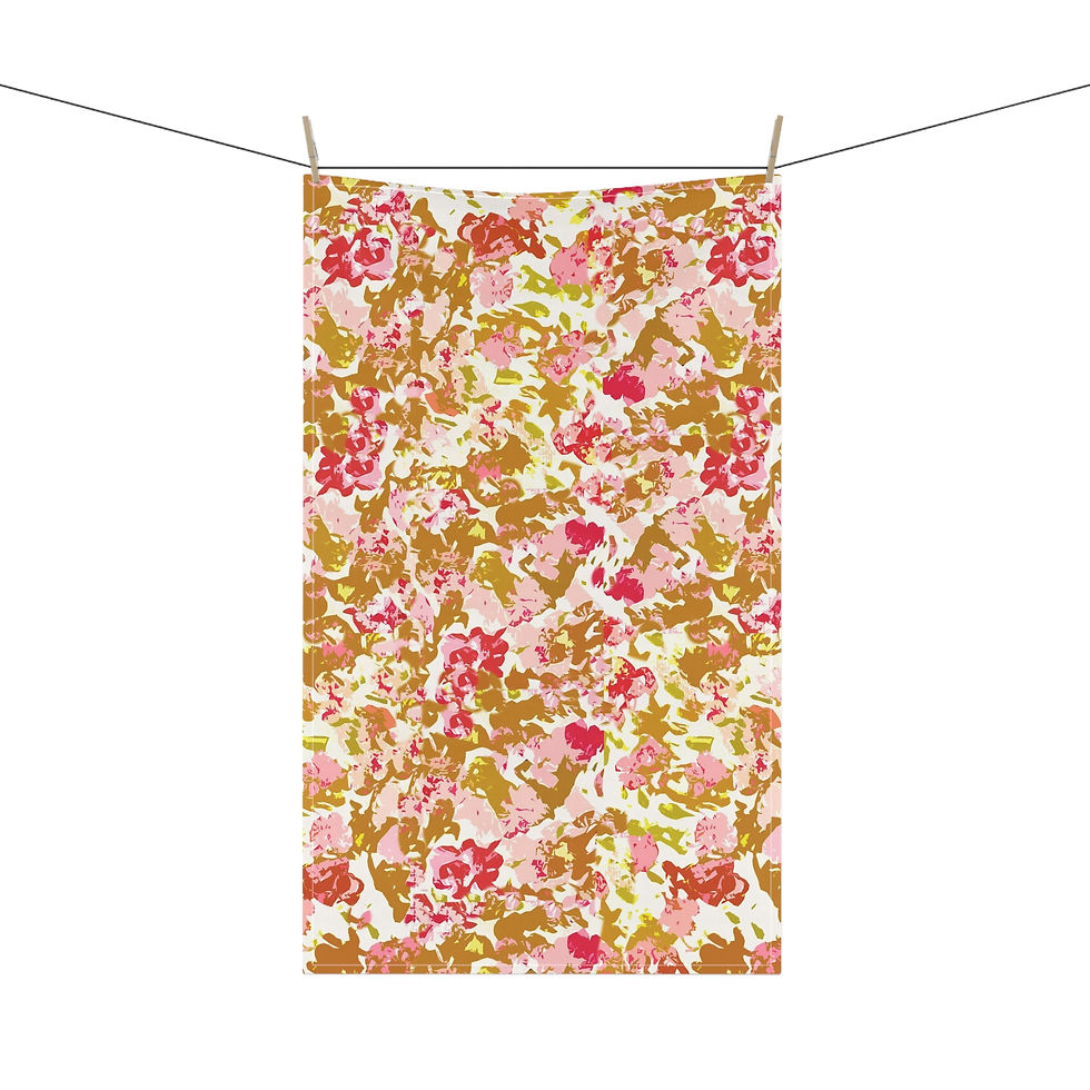 Thumbnail: Pink Poppies/Peonies Tea Towels, Cotton/Poly Blend