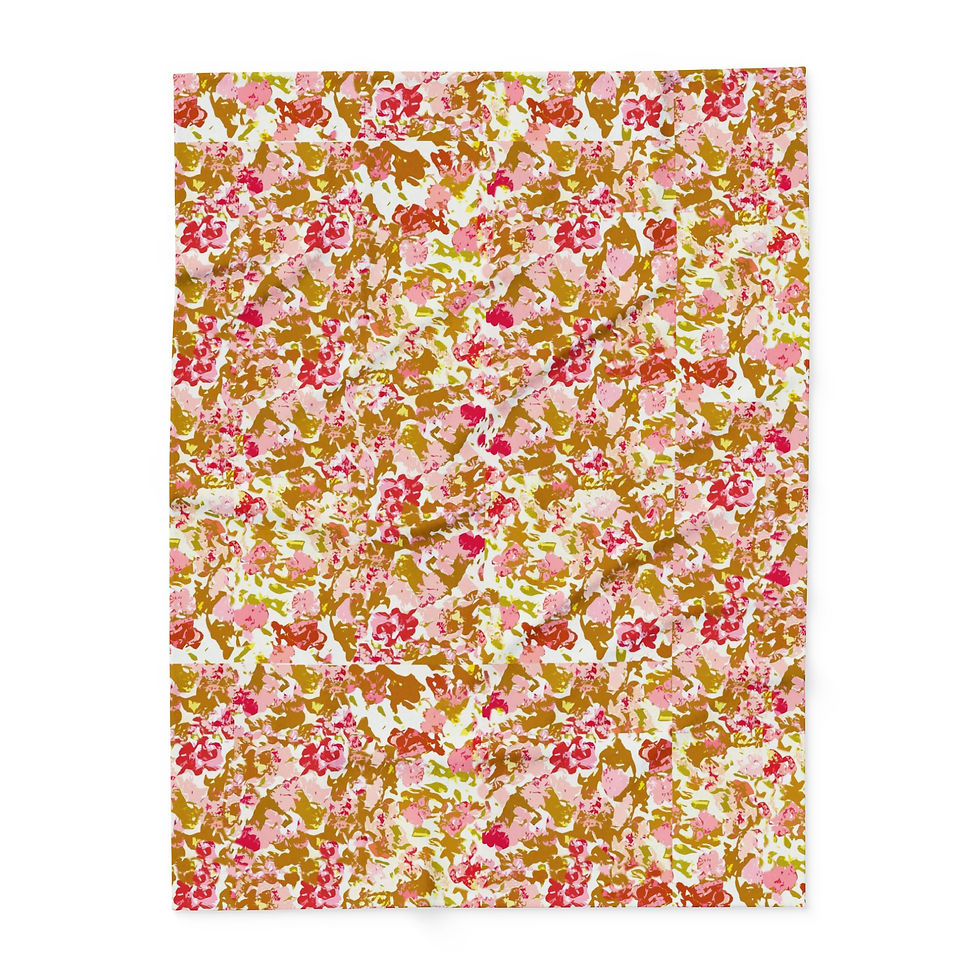 Thumbnail: Cozy Fleece Blanket with Original Floral Artwork Design, Housewarming Gift