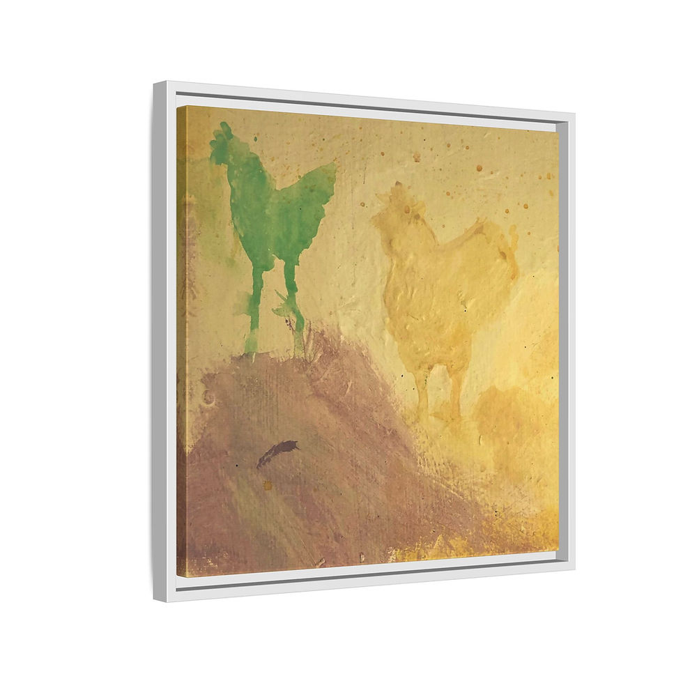 Thumbnail: Original Art Print with Wood Frame | Don't Go Chicken! | available in 14 sizes