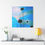 Thumbnail: Square Palm Tree Modern Art, Stretched Matte Canvas, Small to Large