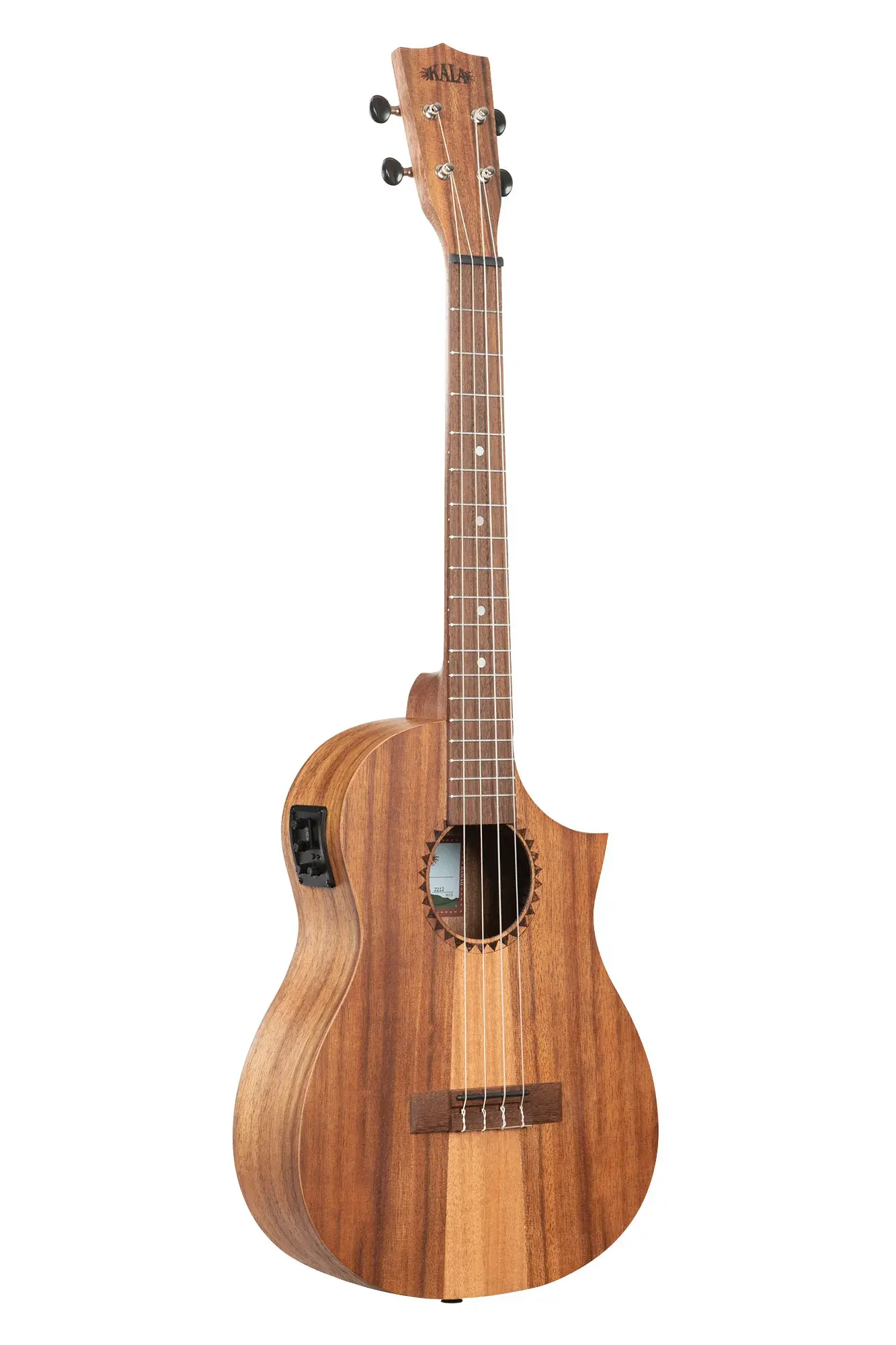 Kala KA-TK-B-CE, Teak Tri-Top Baritone, Electro-Acoustic