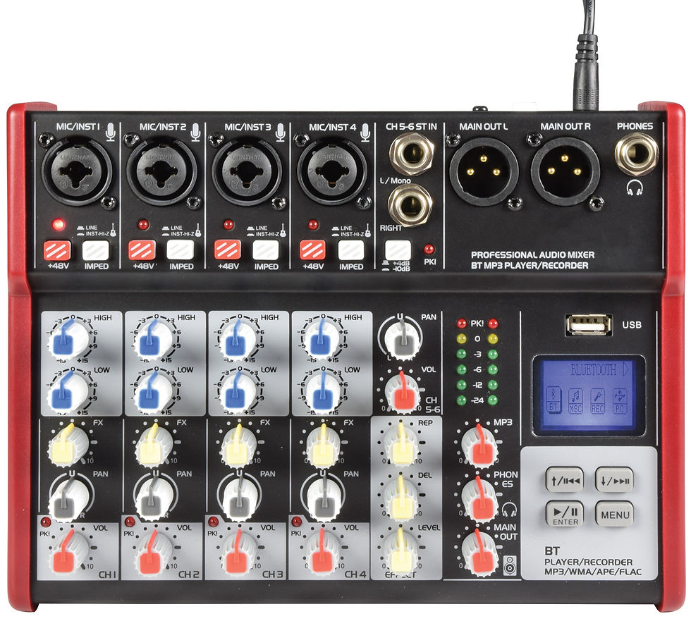Citronic CSM-6 Compact 6 Channel Mixer with USB, Bluetooth and Effects