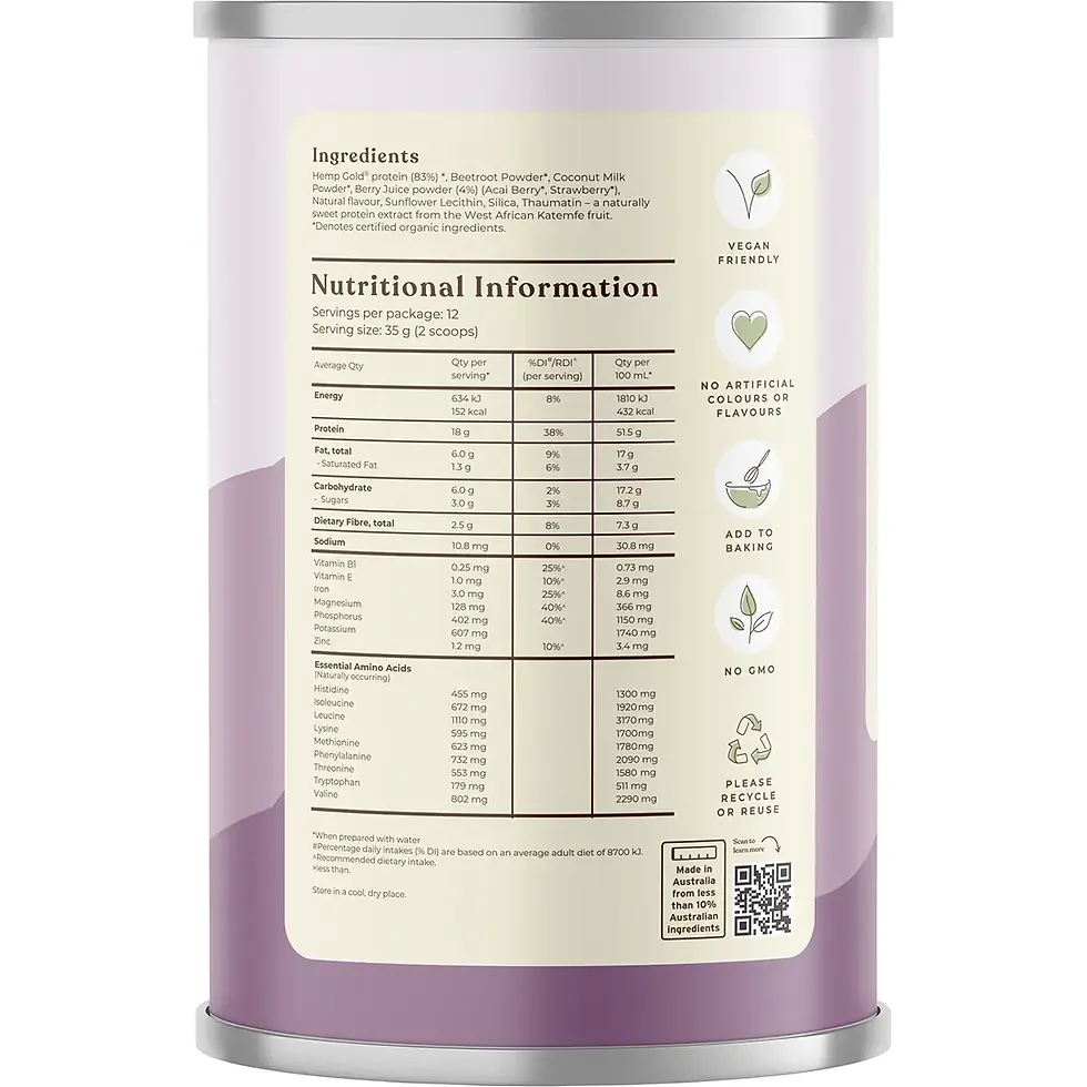 Thumbnail: Organic Hemp Protein Mixed Berry
