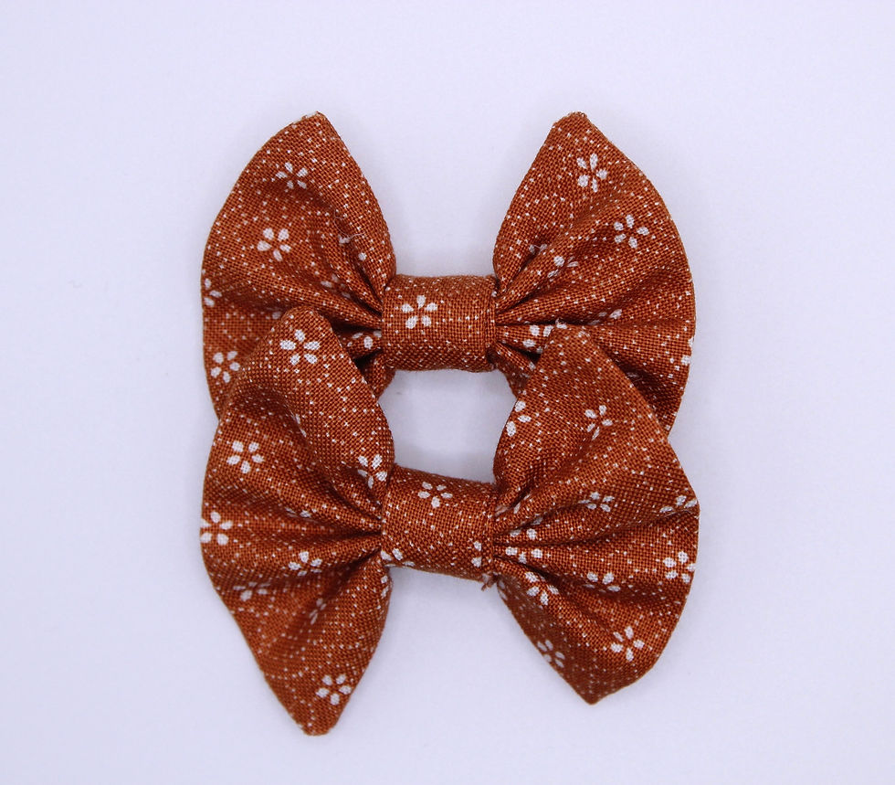 Fall Rust Floral  mini bow set 