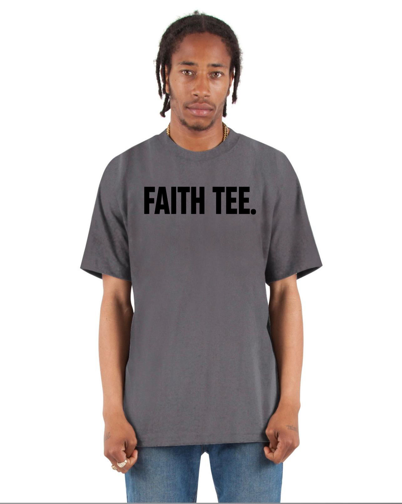 "Faith Tee" Grey/black