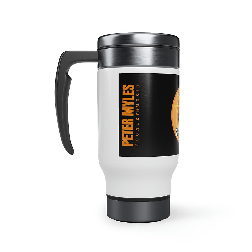 Thumbnail: Peter Myles' U GOTTA BE BAD, 2 BE GOOD Stainless Steel Travel Mug + Handle, 14oz