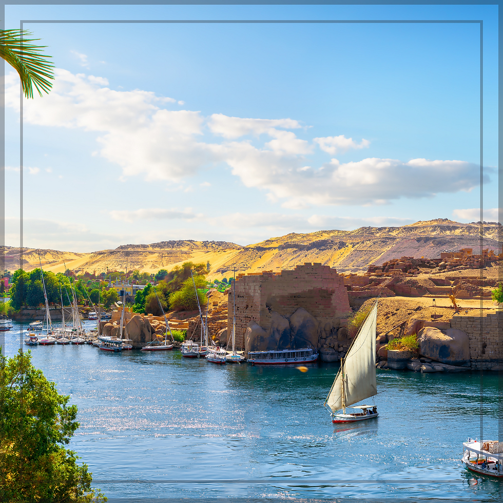 Boats along the Nile River