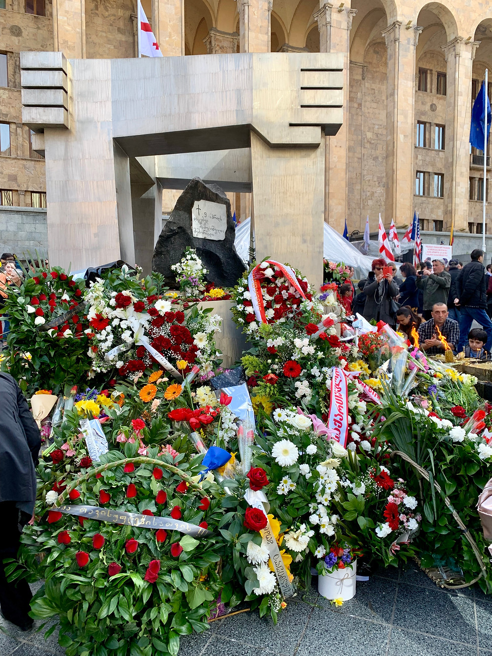 09 April Memorial in front of the Georgian Parliament building in Tbilisi.