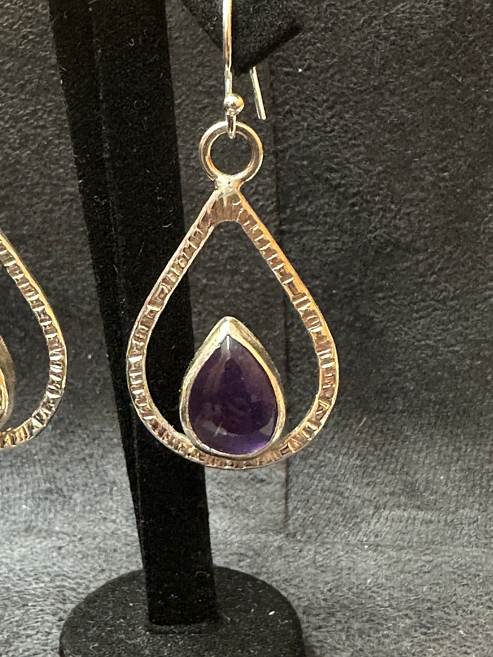 Thumbnail: Amethyst teardrop earrings 