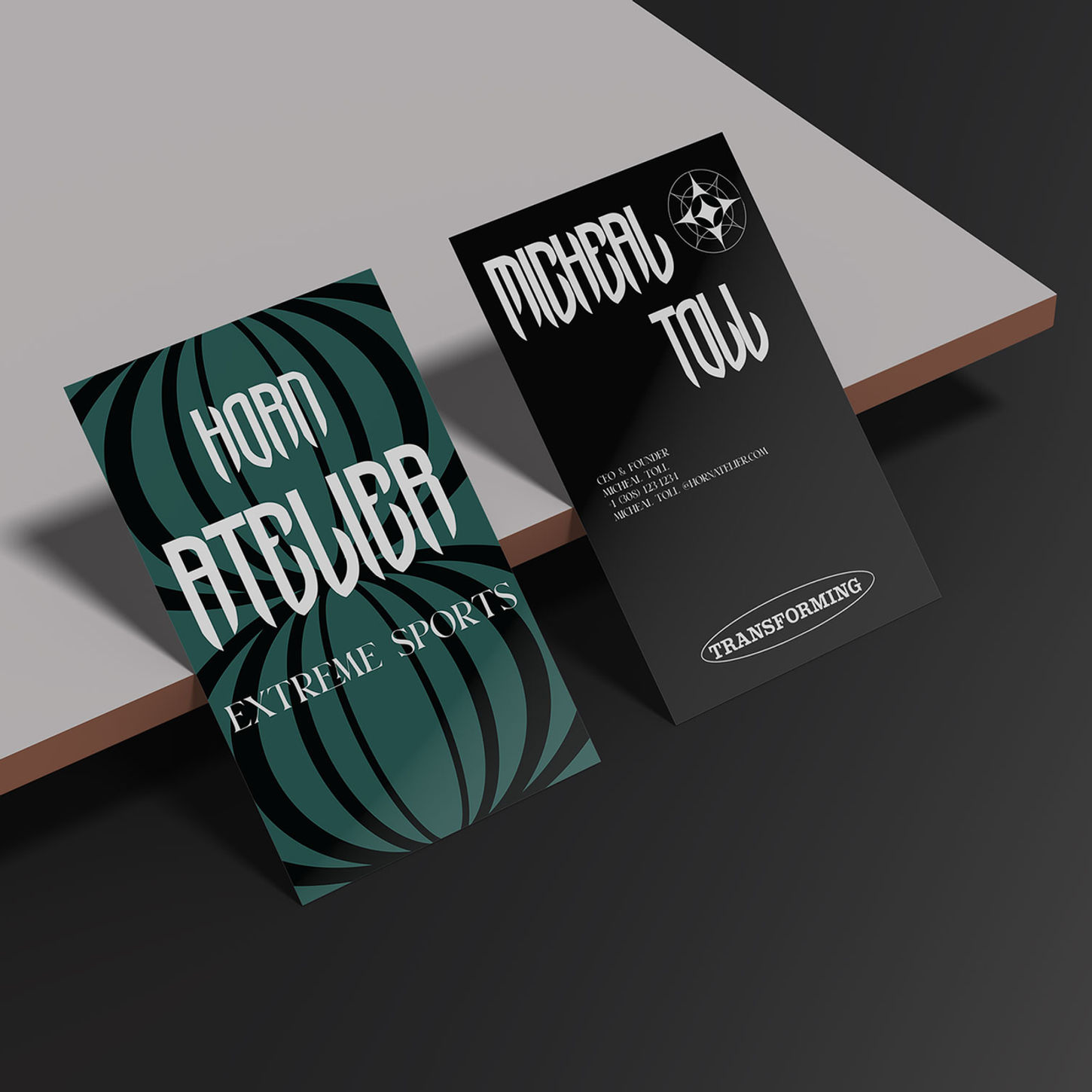 Horn Atelier Graphic Business Card Design - Front & Back