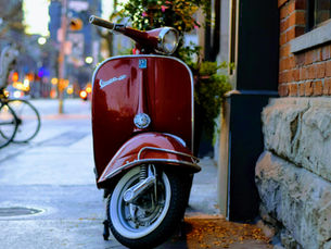 Branded red Vespa