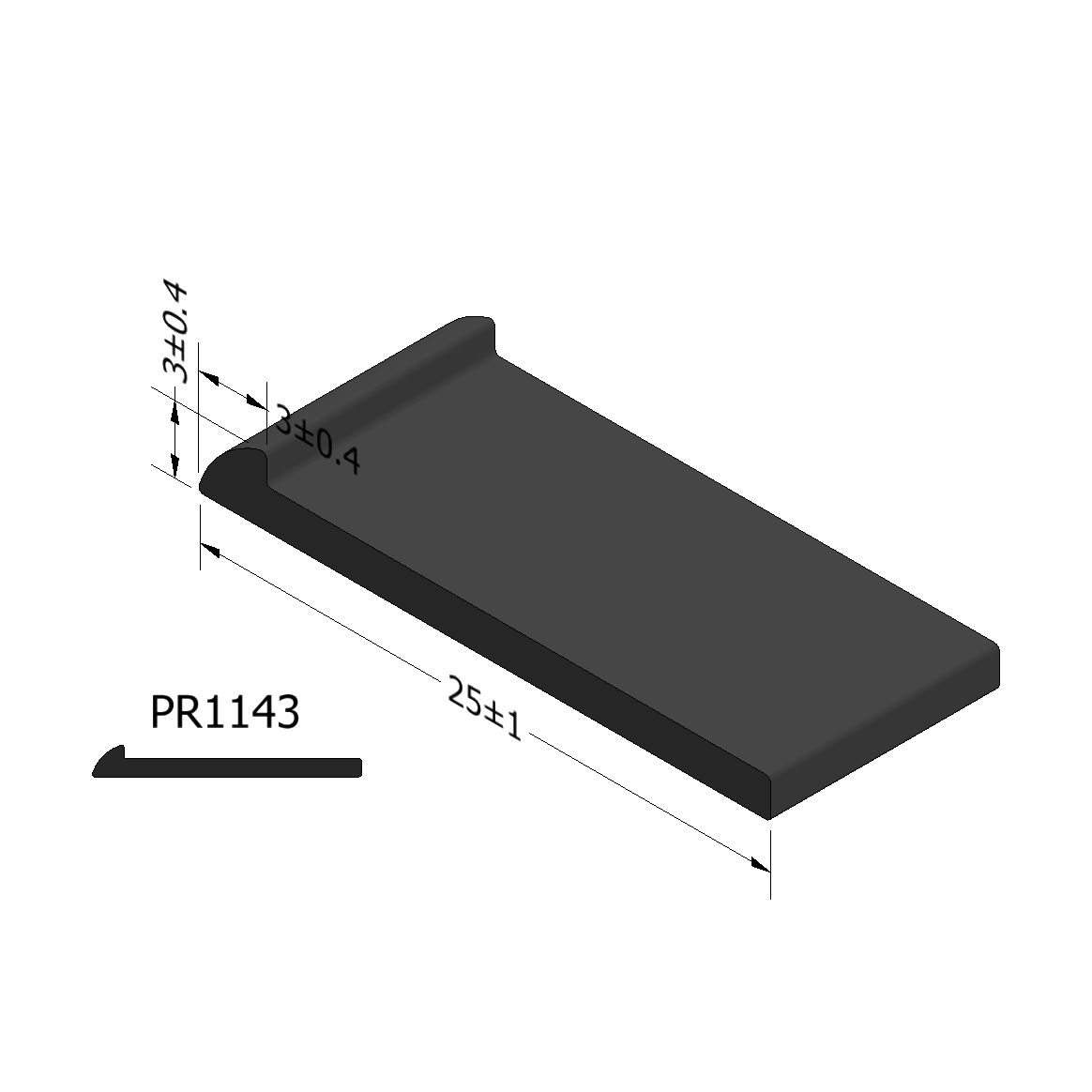 Universal Rubber Extrusion – PR1143