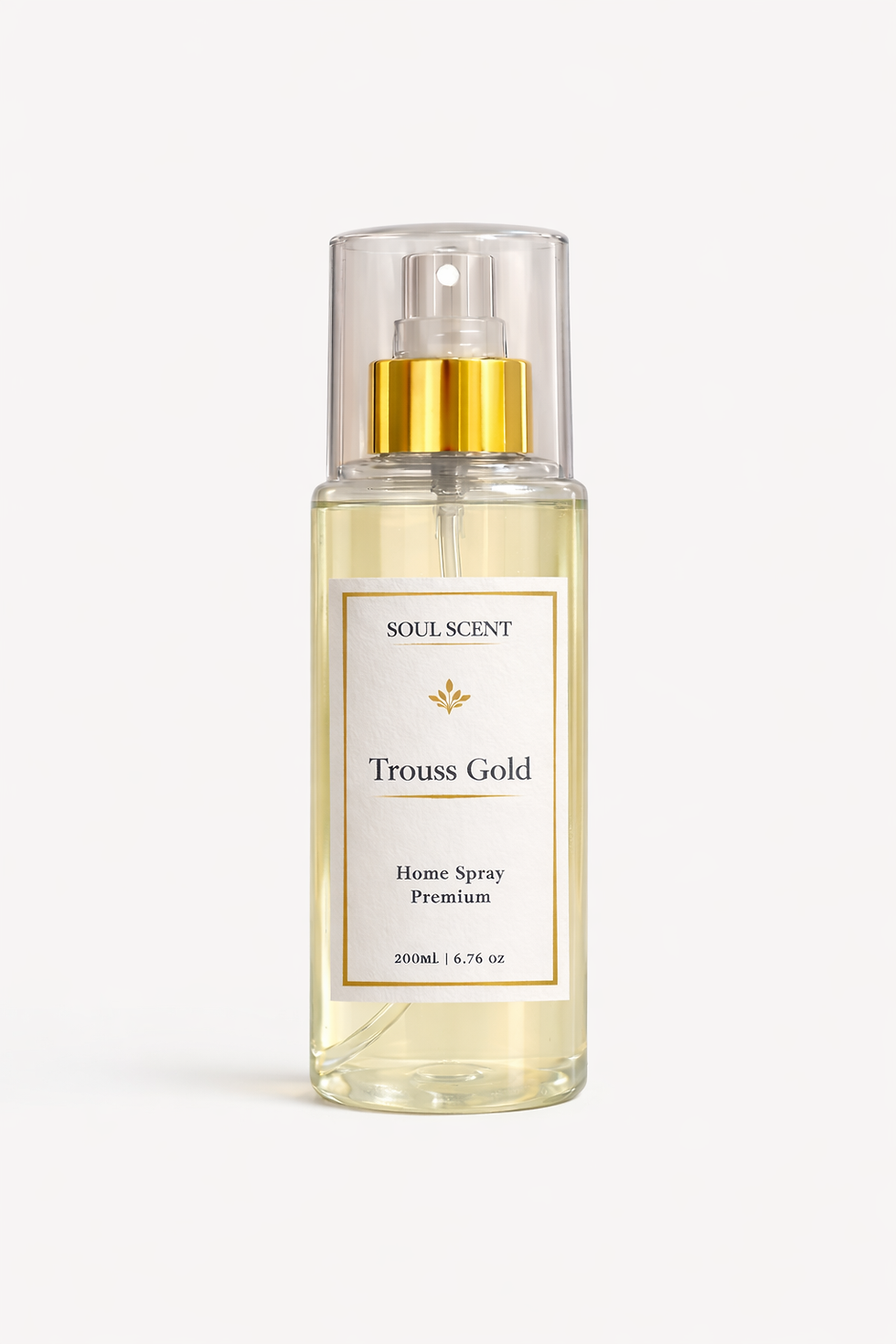 Aromatizador de ambiente Trouss Gold da Soul Scent Home Spray Premium em frasco de luxo.