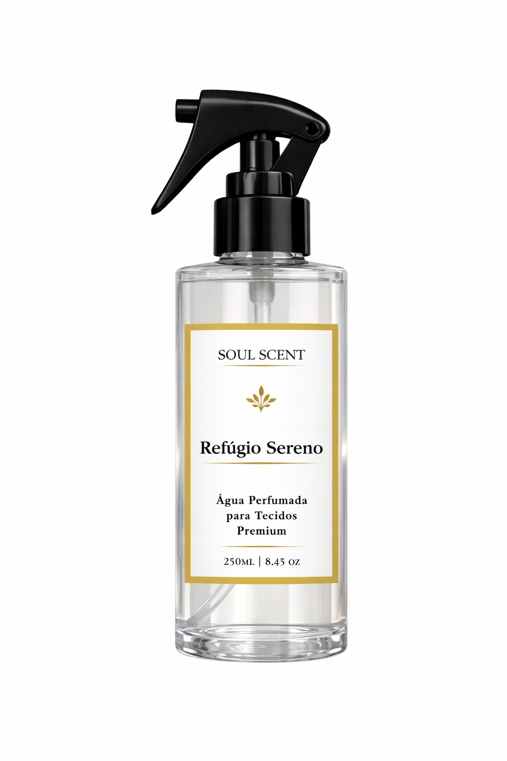Frasco de cristal de água perfumada para tecidos Soul Scent fragrância Refúgio Sereno Lavanda e Âmbar com válvula spray
