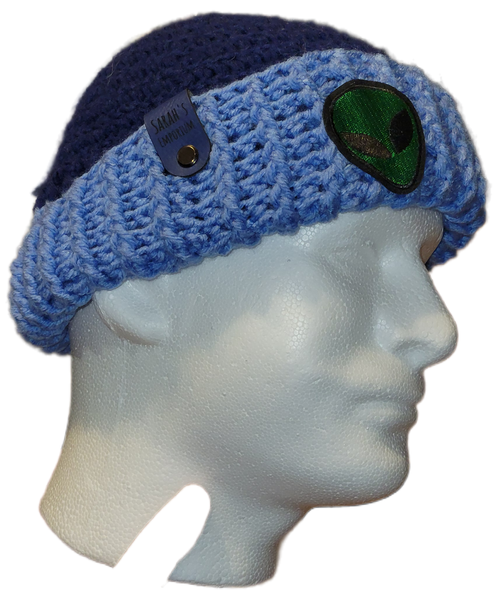 Lakeside beanie (blue with light blue) alien patch