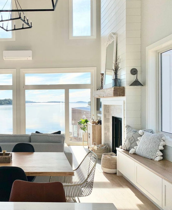 Living room interior in the Cormorant - Two Story with Walkout built by JonesCo Builders