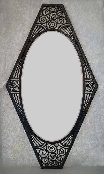 ジャン・スピリ　アール・デコ鉄製鏡　H：１１９×W：６７．７ .jpg