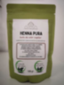 Henna pura para baño capilar. Sin PPD, ni sales metálicas.