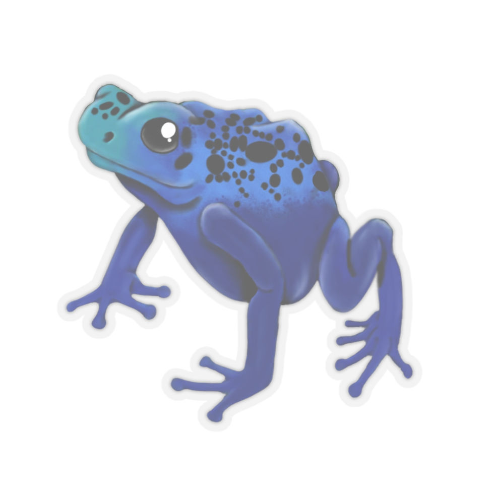 Thumbnail: Dendrobates tinctorius azureus Blue Dart Frog Kiss-Cut Stickers