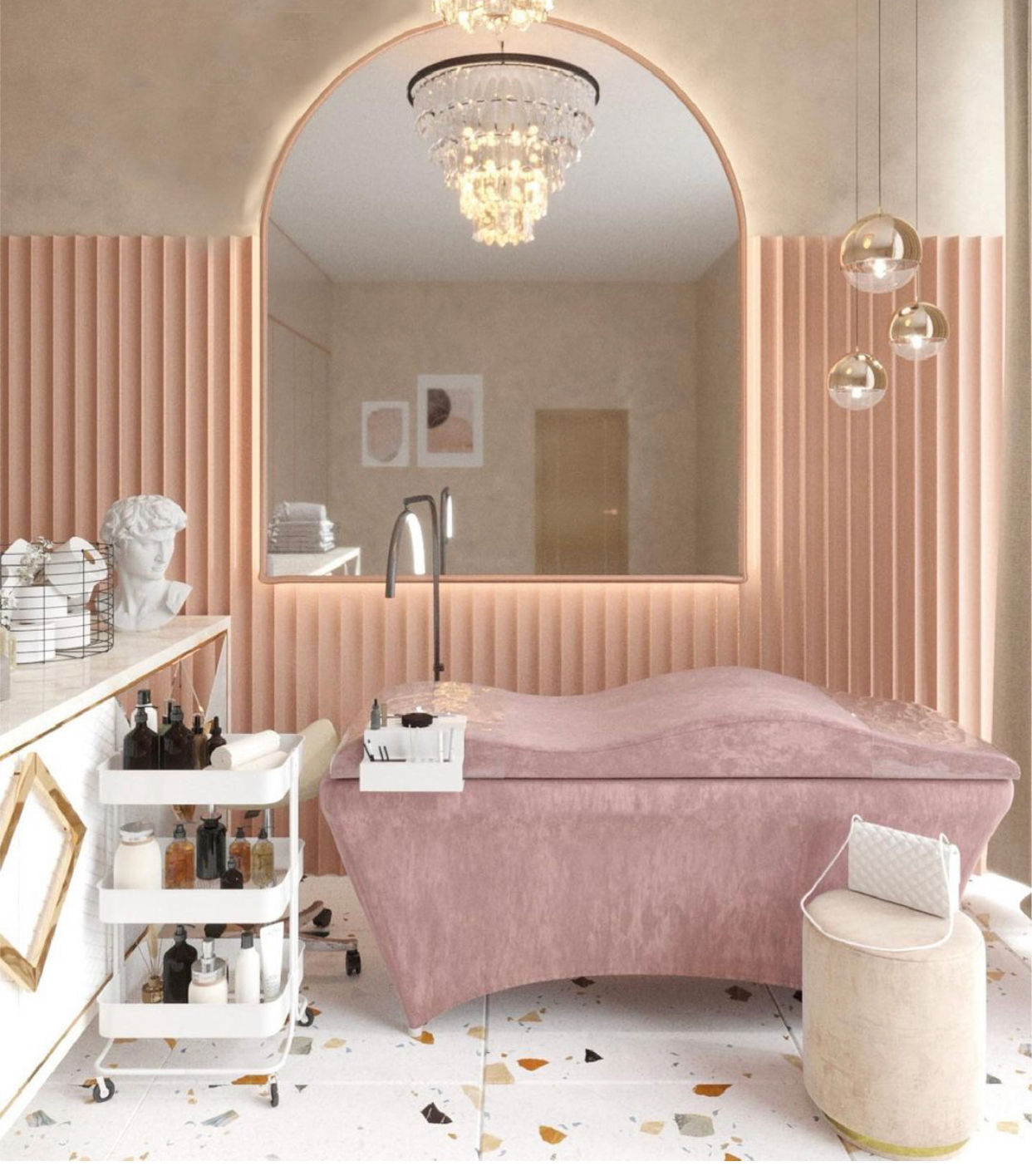 Pink Wave Mattress Memory foam & Couch cover