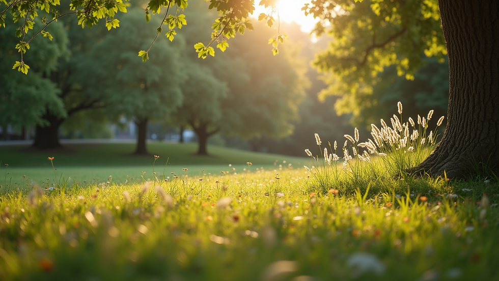 Wide angle view of a peaceful outdoor setting