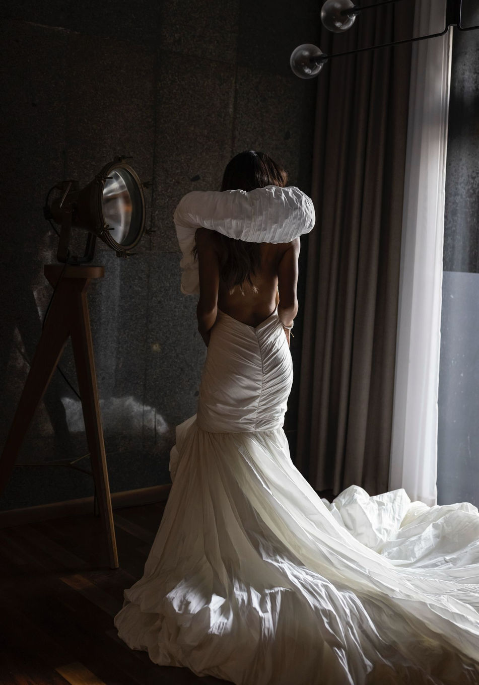 Off white Unique and fashionable couture wedding gown made in the Philippines by Alyssa de Guzman Couture  for international client based on Sydney Australia.