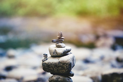 Rocks stacked on a beach
