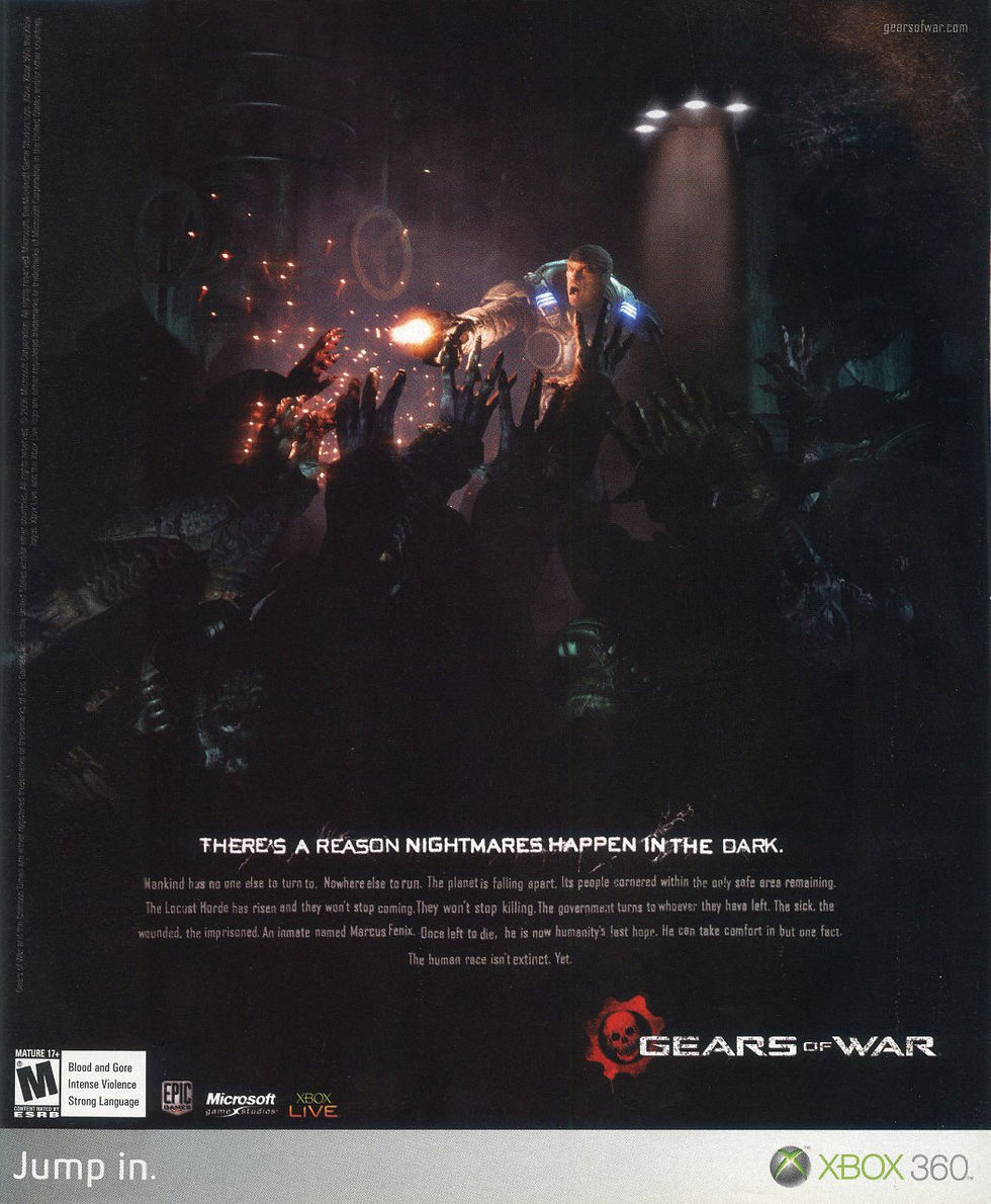 Anuncio de revista gringa de Gears of War