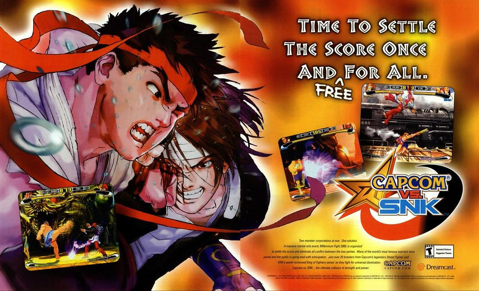 Anuncio de revista gringa de Capcom vs. SNK para Dreamcast