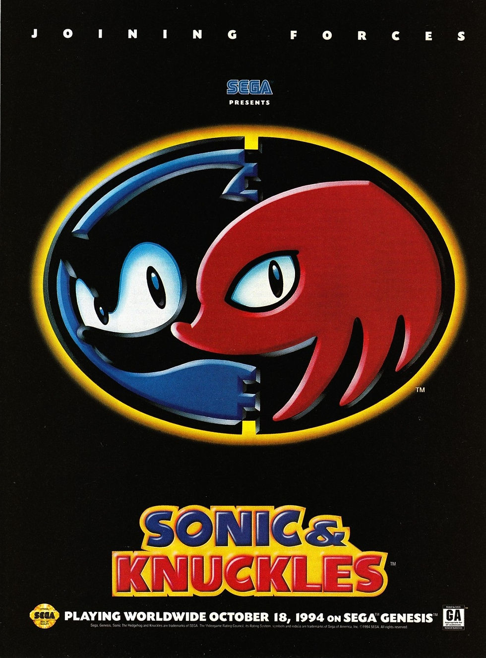 Anuncio de revista gringa de Sonic & Knuckles