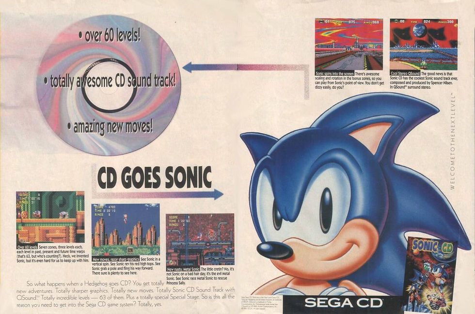 Anuncio de revista gringa de Sonic the Hedgehog CD
