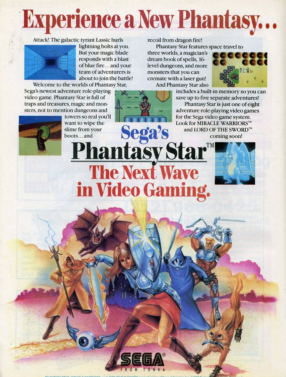 Anuncio de revista estadounidense de Phantasy Star